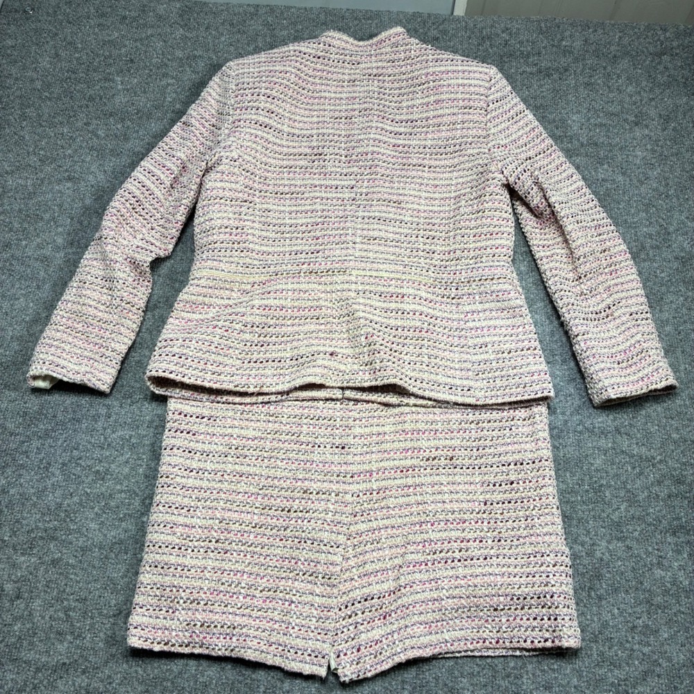 Kasper Tweed Skirt Suit Womens 10 Pink Purple Open Jacket Career Wear - Picture 7 of 13